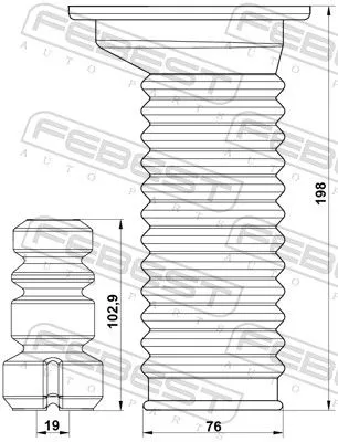 FEBEST Dust Cover Kit, shock absorber (TSHB-NLP10F-KIT)