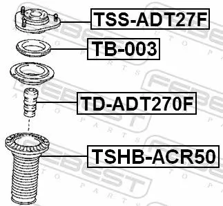 FEBEST Suspension Strut Support Mount (TSS-ADT27F)