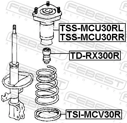 FEBEST Suspension Strut Support Mount (TSS-MCU30RL)