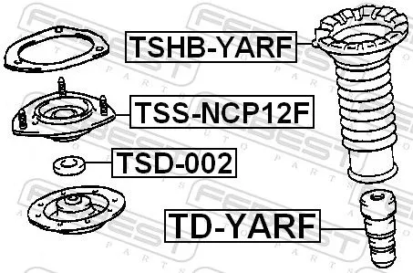 FEBEST Suspension Strut Support Mount (TSS-NCP12F)