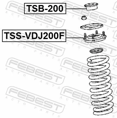 FEBEST Suspension Strut Support Mount (TSS-VDJ200F)