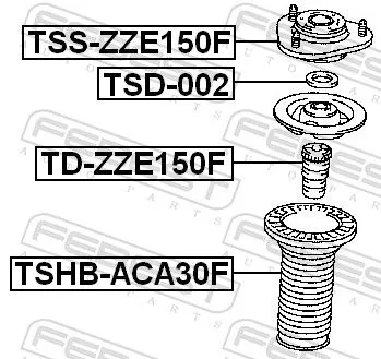 FEBEST Suspension Strut Support Mount (TSS-ZZE150F)