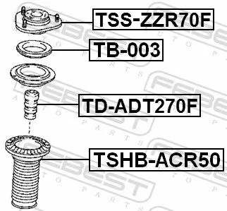FEBEST Suspension Strut Support Mount (TSS-ZZR70F)