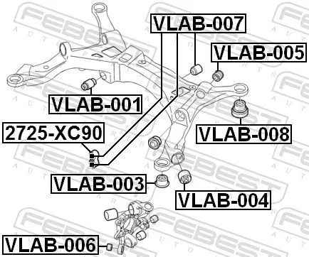 FEBEST Bushing, axle beam (VLAB-007)