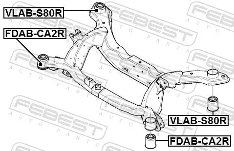 FEBEST Bushing, axle beam (VLAB-S80R)