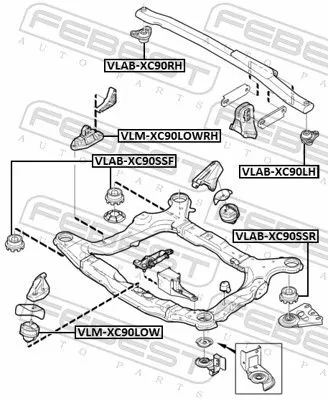 FEBEST Bushing, axle beam (VLAB-XC90RH)