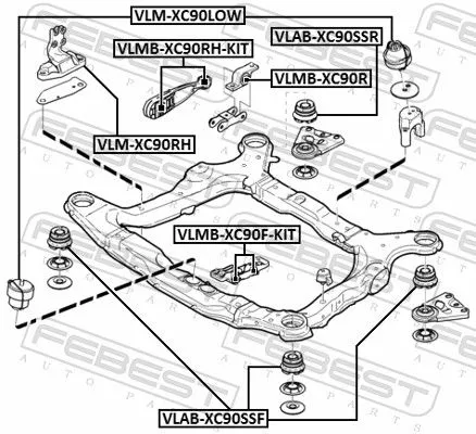 FEBEST Bushing, axle beam (VLAB-XC90SSF)
