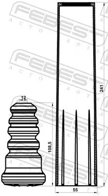 FEBEST Dust Cover Kit, shock absorber (VLSHB-S40IIR-KIT)