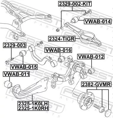FEBEST Mounting, control/trailing arm (VWAB-012)