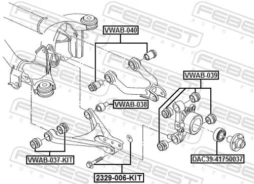 FEBEST Mounting, control/trailing arm (VWAB-040)