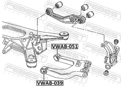 FEBEST Mounting, control/trailing arm (VWAB-051)