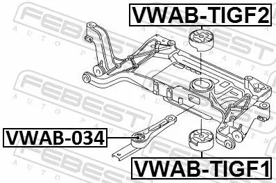 FEBEST Bushing, axle beam (VWAB-TIGF2)