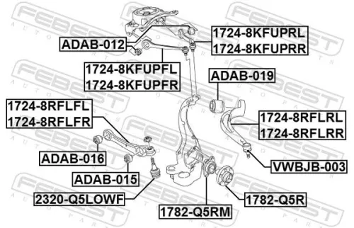 FEBEST Repair kit, supporting/ball joint (VWBJB-003)