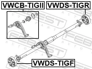 FEBEST Bearing, propshaft centre bearing (VWCB-TIGII)