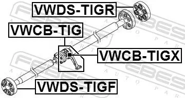 FEBEST Joint, propshaft (VWDS-TIGF)