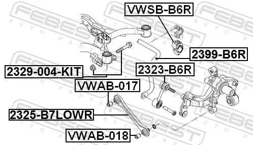 FEBEST Mounting, stabiliser bar (VWSB-B6R)