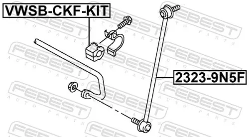 FEBEST Repair Kit, stabiliser bush (VWSB-CKF-KIT)