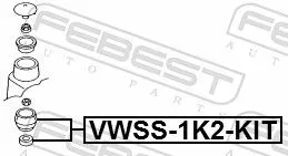 FEBEST Repair Kit, suspension strut support mount (VWSS-1K2-KIT)