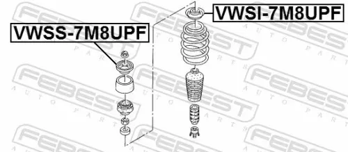 FEBEST Suspension Strut Support Mount (VWSS-7M8UPF)