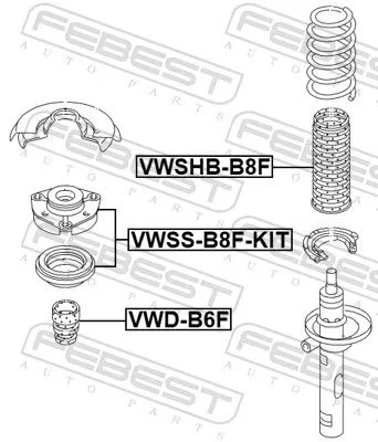 FEBEST Suspension Strut Support Mount (VWSS-B8F-KIT)