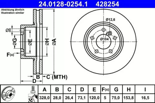 ATE Brake Disc (24.0128-0254.1)