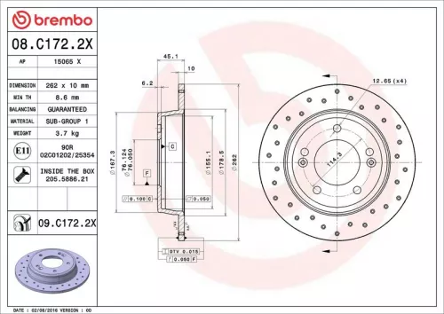 BREMBO Brake Disc (08.C172.2X)