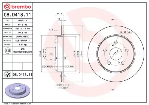 BREMBO Brake Disc (08.D418.11)