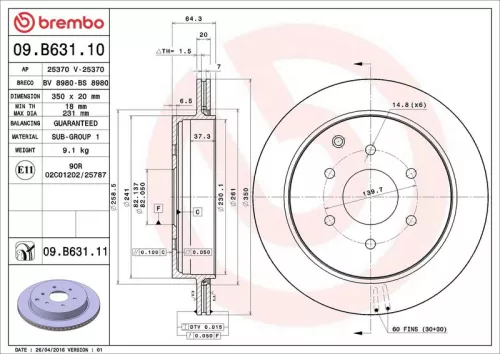 BREMBO Brake Disc (09.B631.11)