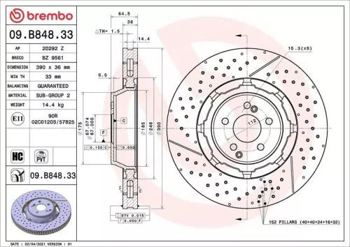 BREMBO Brake Disc (09.B848.33)