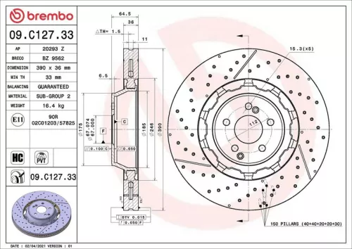 BREMBO Brake Disc (09.C127.33)