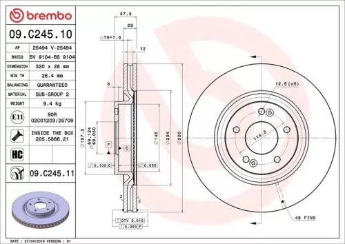 BREMBO Brake Disc (09.C245.11)