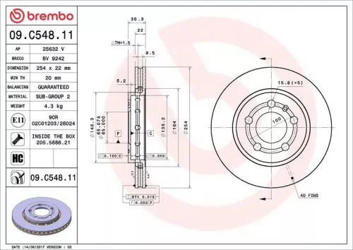 BREMBO Brake Disc (09.C548.11)