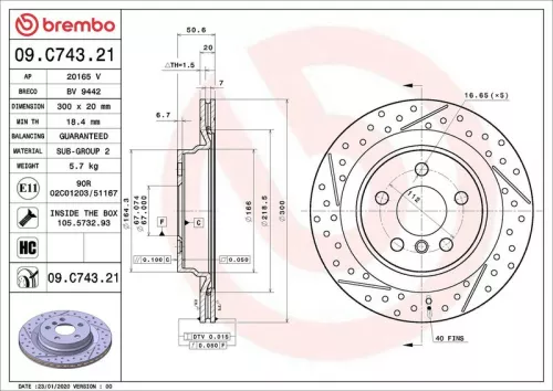 BREMBO Brake Disc (09.C743.21)