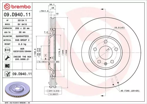 BREMBO Brake Disc (09.D940.11)