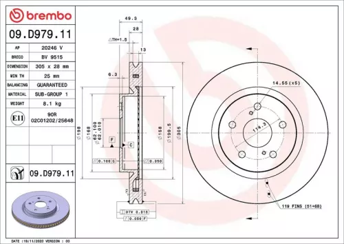 BREMBO Brake Disc (09.D979.11)