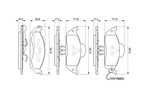 BOSCH Brake Pad Set, disc brake (0986424611)
