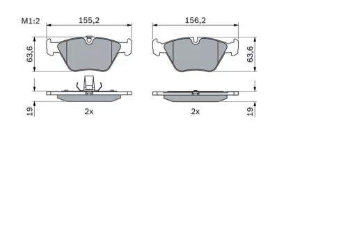 BOSCH Brake Pad Set, disc brake (0986424767)