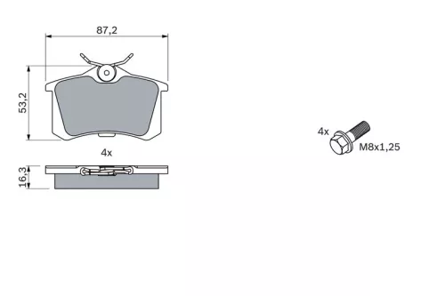BOSCH Brake Pad Set, disc brake (0 986 461 769)