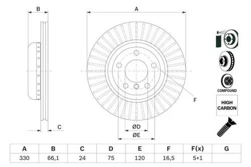 BOSCH Brake Disc (0986479E07)