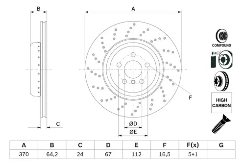 BOSCH Brake Disc (0986479G12)