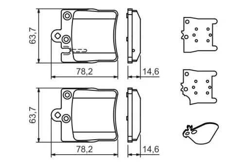 BOSCH Brake Pad Set, disc brake (0986494022)