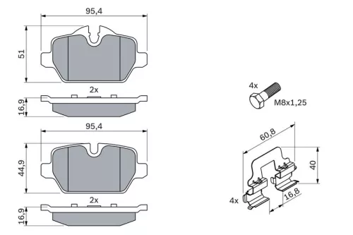 BOSCH Brake Pad Set, disc brake (0986494269)