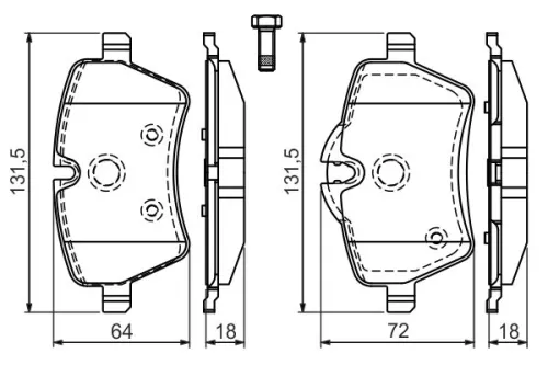 BOSCH Brake Pad Set, disc brake (0986494168)