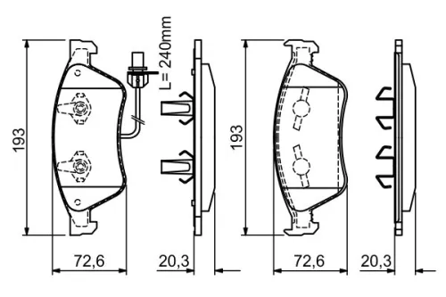 BOSCH Brake Pad Set, disc brake (0986494200)