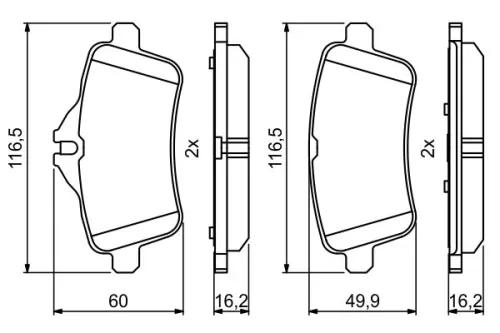 BOSCH Brake Pad Set, disc brake (0986494771)