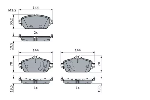 BOSCH Brake Pad Set, disc brake (0986494782)