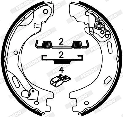 FERODO Brake Shoe Set, parking brake (FSB4062)