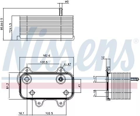 NISSENS Oil Cooler, engine oil (90753)