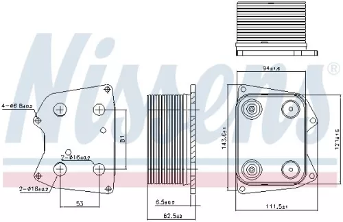 NISSENS Oil Cooler, engine oil (90824)
