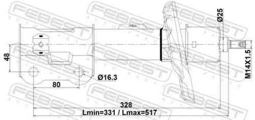 FEBEST Shock Absorber (12110-023FR)